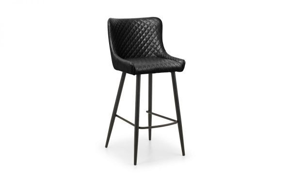 lux luxe faux leather bar stool black cutout