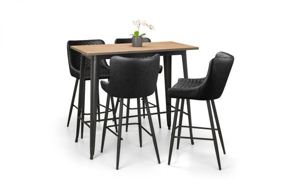 lux luxe faux leather bar stool black cutout