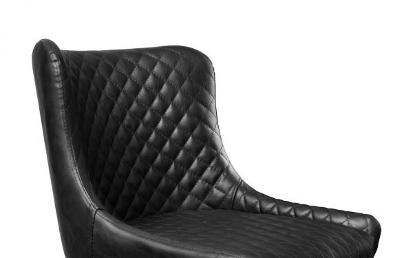 lux luxe faux leather bar stool black detail