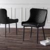 luxe black chairs roomset