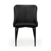 luxe black leather chair front