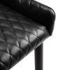 luxe black leather chair seat detail