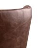 luxe brown leather chair back corner