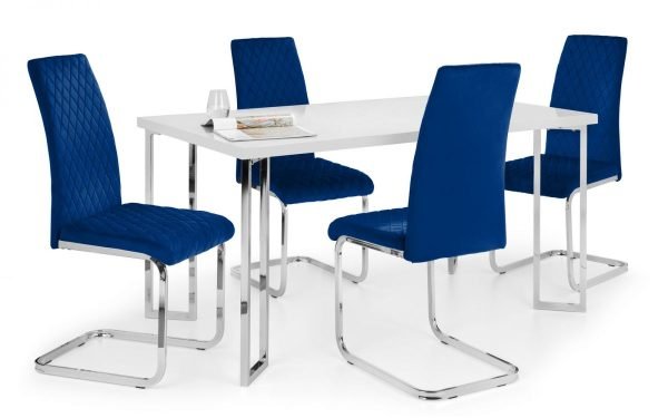 manhattan table blue calabria cantilever chairs