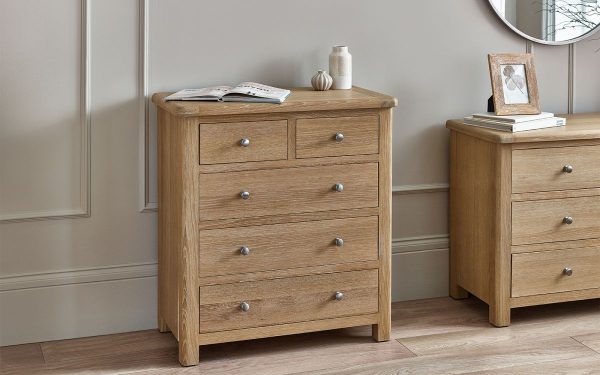 mem memphis limed oak drawer chest roomset