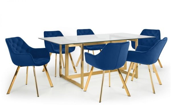 minori dining table lorenzo blue chairs