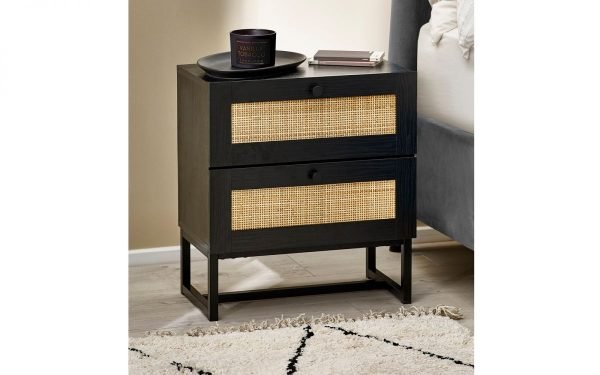 padstow drawer bedside black roomset