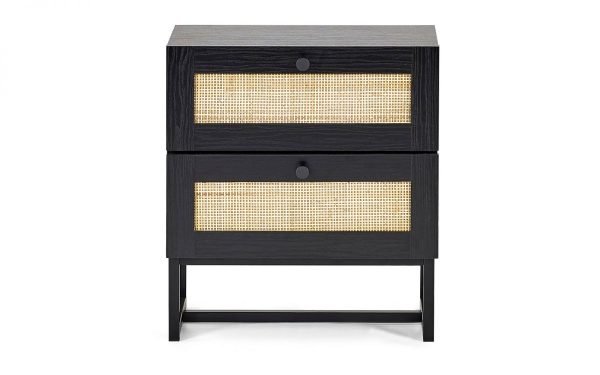 padstow black drawer bedside front