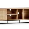 padstow oak tv unit open door