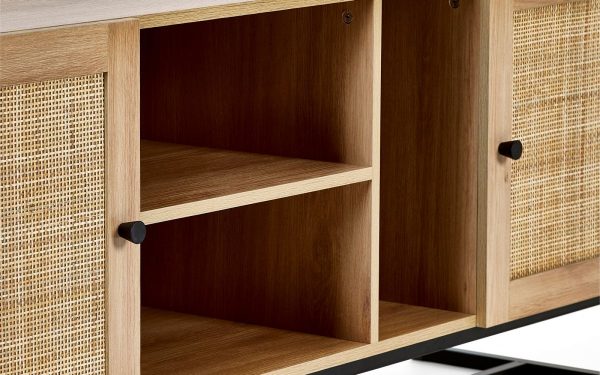 padstow oak tv unit shelf detail