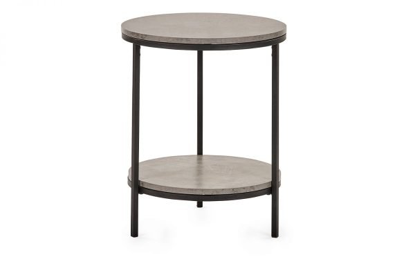 sta staten circular lamp table with shelf cutout