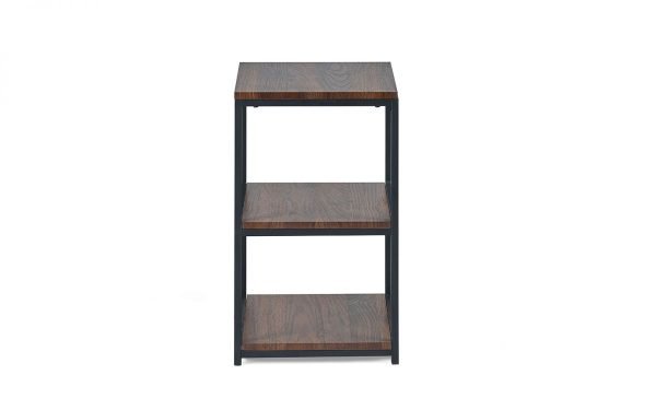 tribeca tall narrow side table walnut front