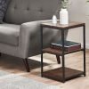 tribeca walnut tall narrow side table roomset