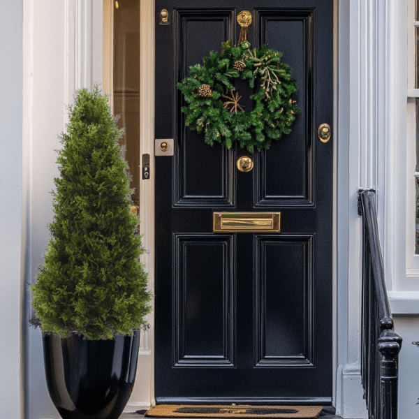 Artificial Cypress Shrub Doorway png